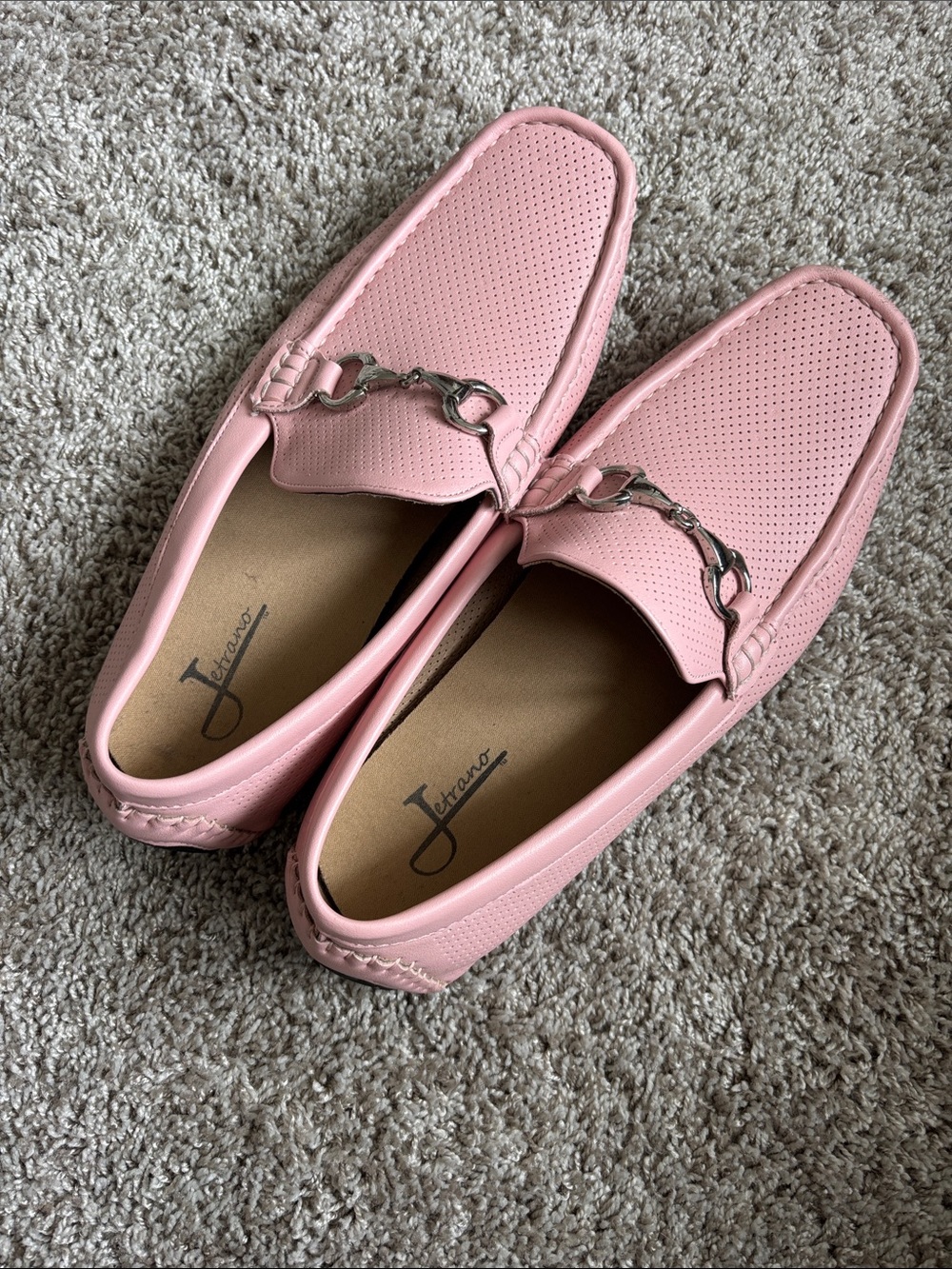 Amazon Pink Men's Slip-On Loafers with Silver Bit